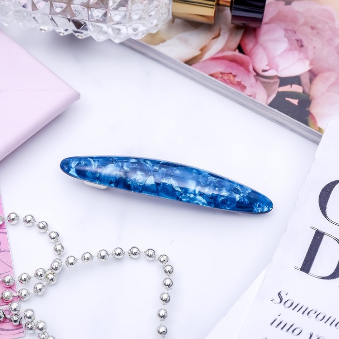 Заколка-автомат "Мурано", синяя