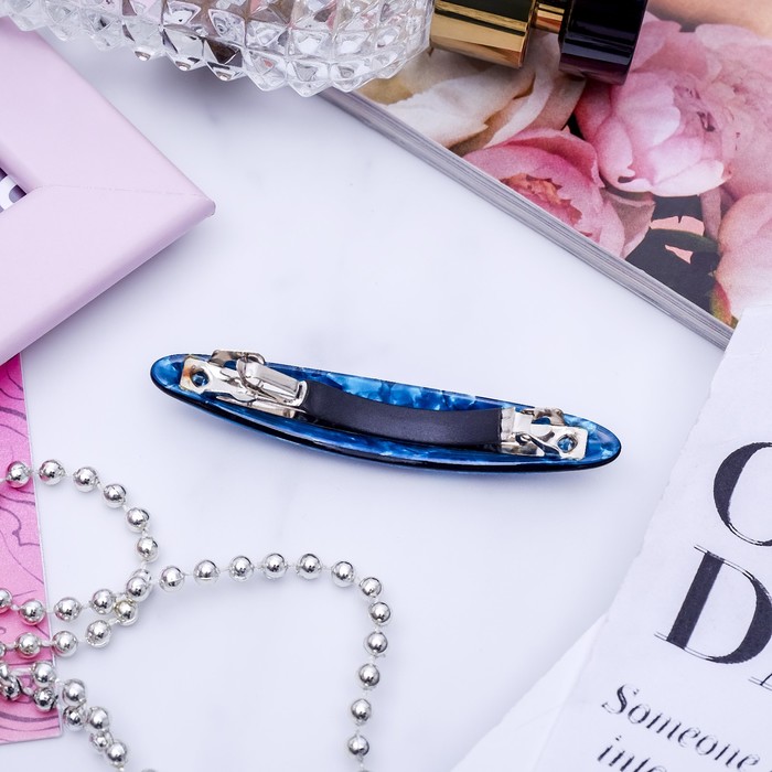 Заколка-автомат "Мурано", синяя