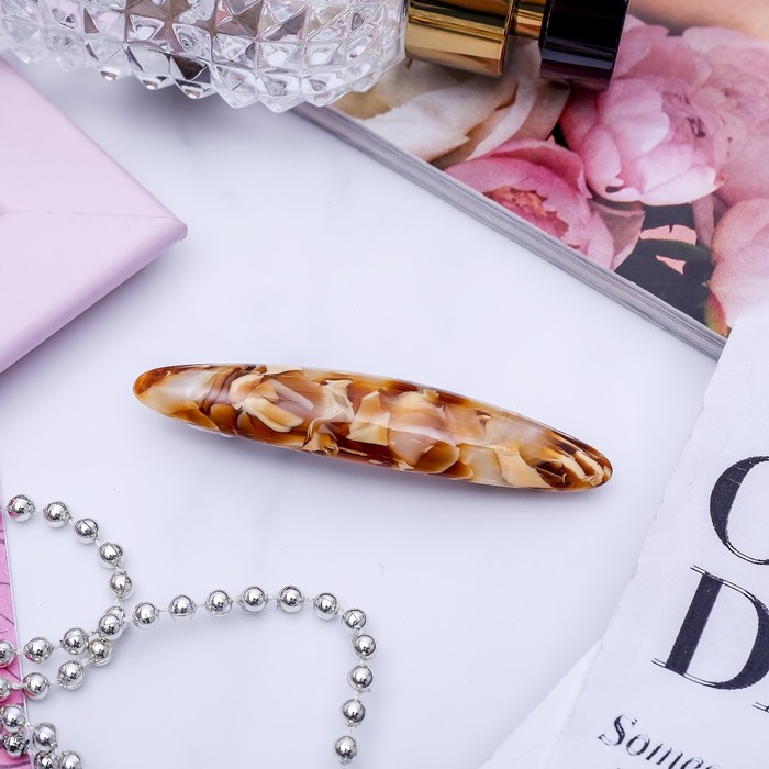 Заколка-автомат "Мурано", молочная