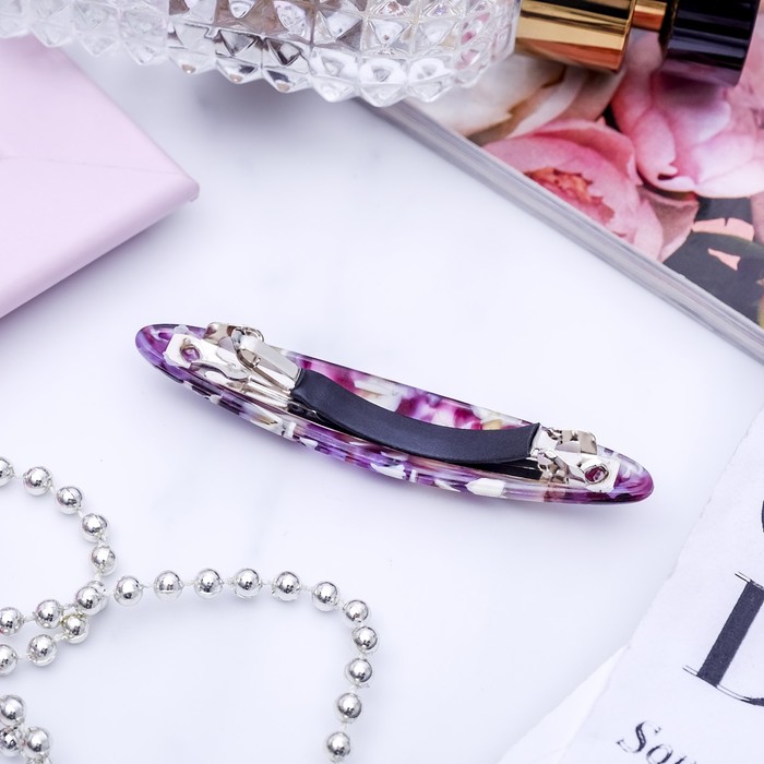 Заколка-автомат "Мурано", фиолетовая