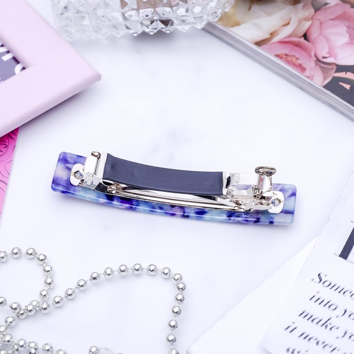 Заколка-автомат "Мурано", голубая