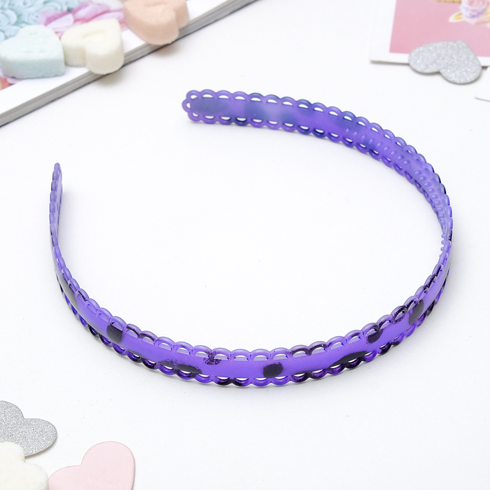 Ободок для волос "Эркас" волнистый кант, пятнышки, микс