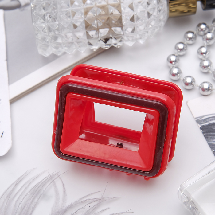 Краб для волос "Двойной" цветной квадрат, микс