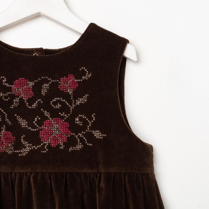 Сарафан для девочки, рост 140-146 см (36), цвет коричневый 1210-СБ-11