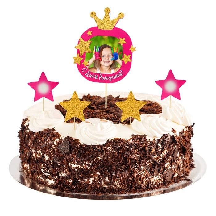 Топперы в торт "Принцесса" с фоторамкой