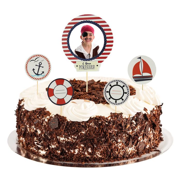 Топперы в торт "Морское чудо" с фоторамкой
