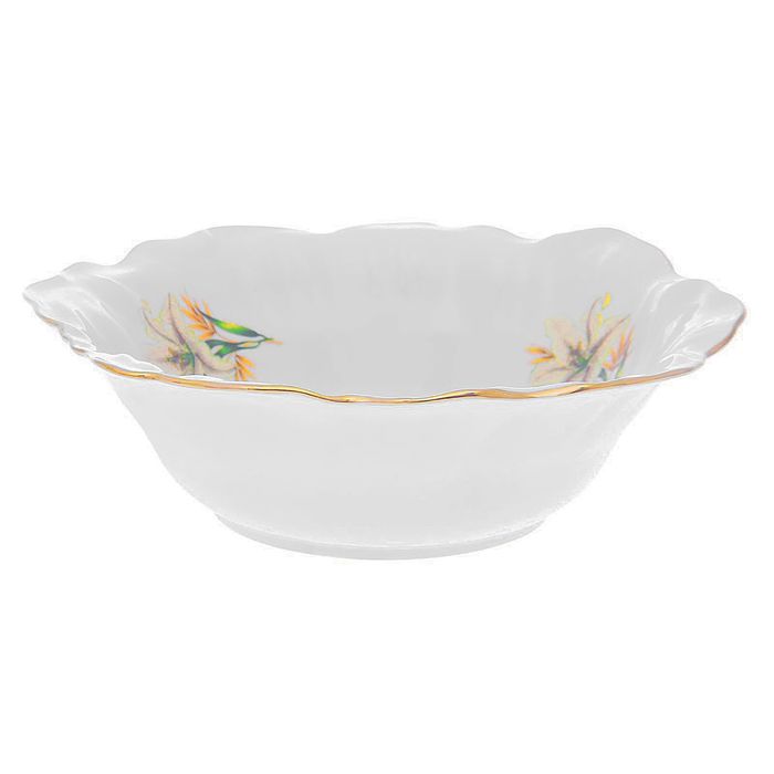 Салатник 1,2 л  отводка золотом "Декоративный. Белая лилия"