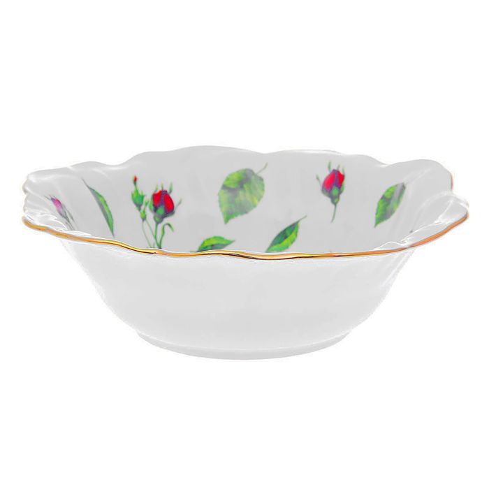 Салатник 1,2 л  отводка золотом "Декоративный. Бутоны раскидные"