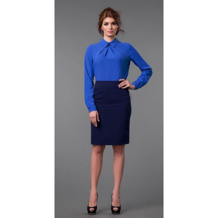 Блуза женская, размер 48, цвет синий 256-2