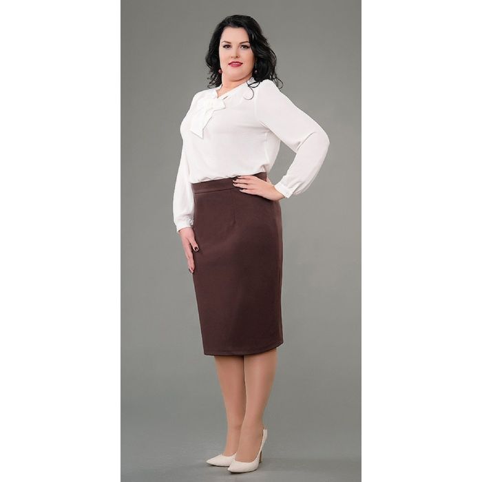 Юбка женская, размер 58, цвет шоколадный 1290