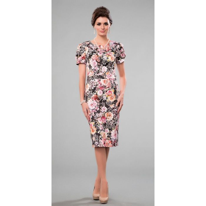 Платье женское, размер 44, цвет чёрный+розовый 427-2