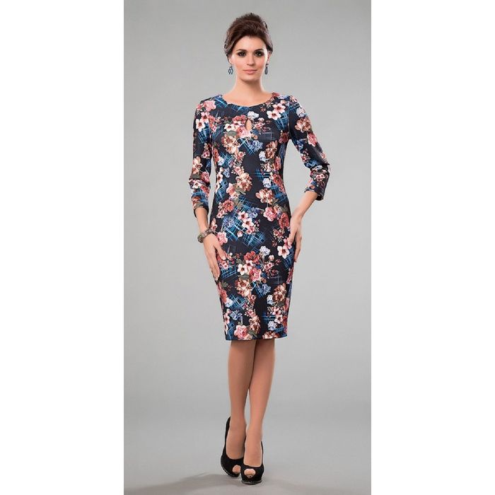 Платье женское, размер 48, цвет иссиня-чёрный+синий 448