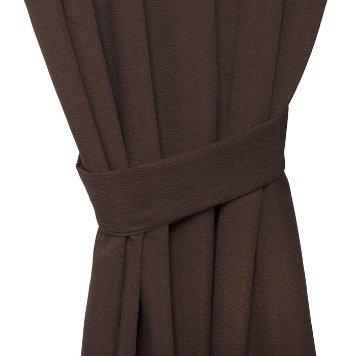 Штора портьерная "Этель" ширина 135 см, высота 250 см, цвет шоколадный, матовая