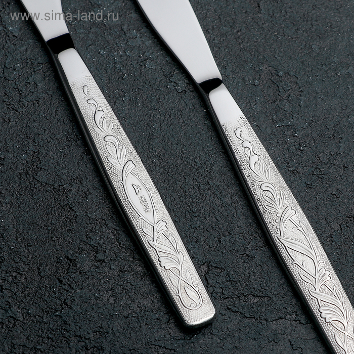 фото Нож столовый «уралочка», h=19,5 см, толщина 2 мм, цвет серебряный добросталь (нытва)