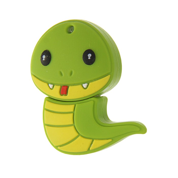 Подарочная USB-флешка 8 Gb Mirex SNAKE GREEN, "змейка"