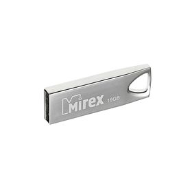 

Флешка Mirex INTRO, 16 Гб, USB2.0, чт до 25 Мб/с, зап до 15 Мб/с, серебристая