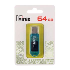 

Флешка Mirex ELF BLUE, 64 Гб, USB3.0, чт до 140 Мб/с, зап до 40 Мб/с, голубая