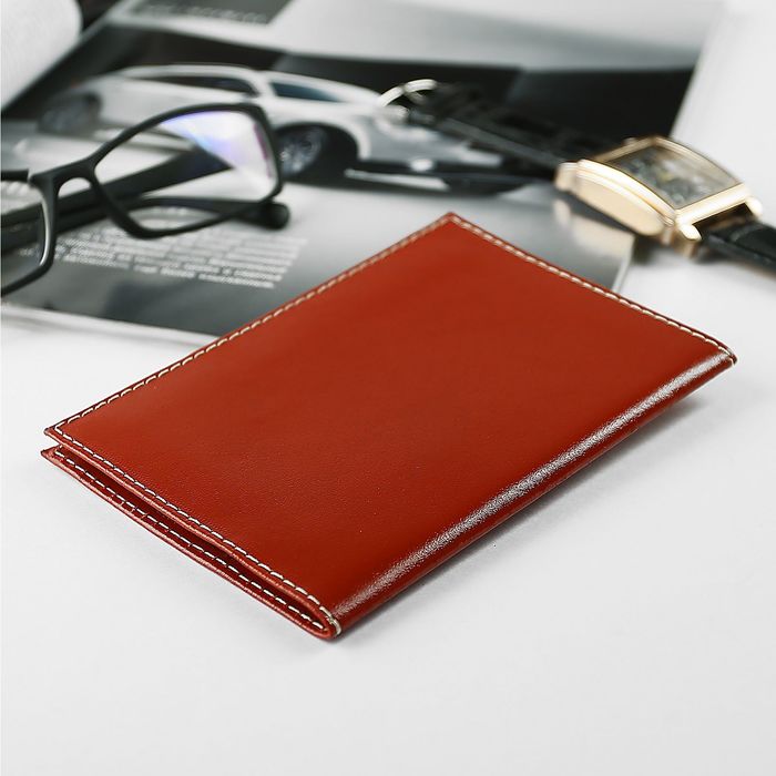 Обложка для автодокументов, анилин красный