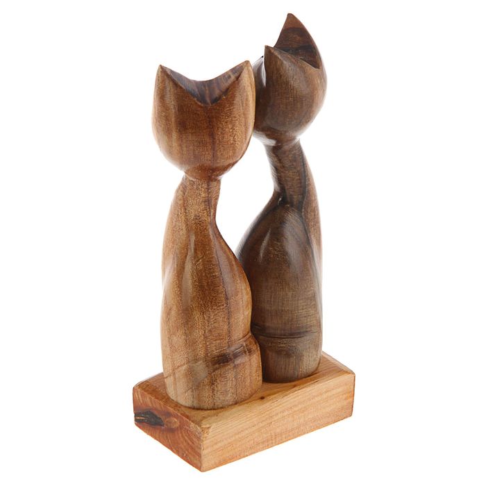 Сувенир «Кошки-парочка», карагач