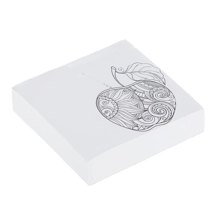 Блок бумаги для записей Антистресс 8,5х8,5см, 200 листов "Яблоко", офсет 70г/м2