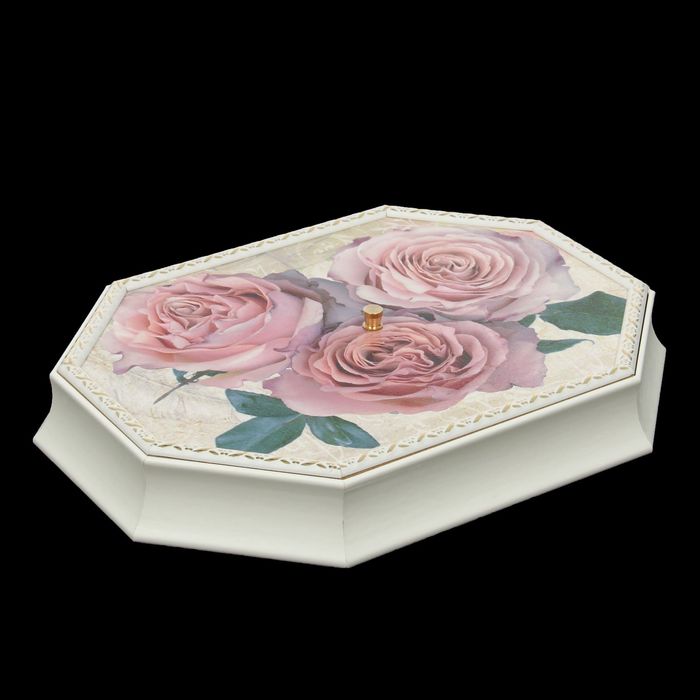 Шкатулка "Розы" белая