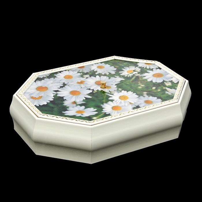 Шкатулка "Ромашки" белая