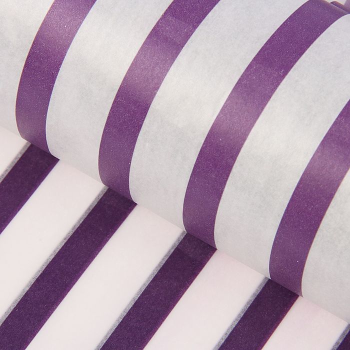 Бумага упаковочная тишью "Полоска", сиреневый, 50 х 66 см