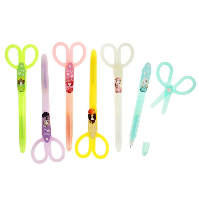 Ручка шариковая-прикол Ножницы МИКС