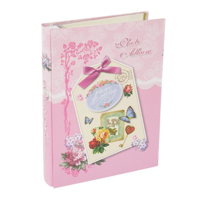 Фотоальбом магнитный 18 листов "Бабочки с цветами" МИКС