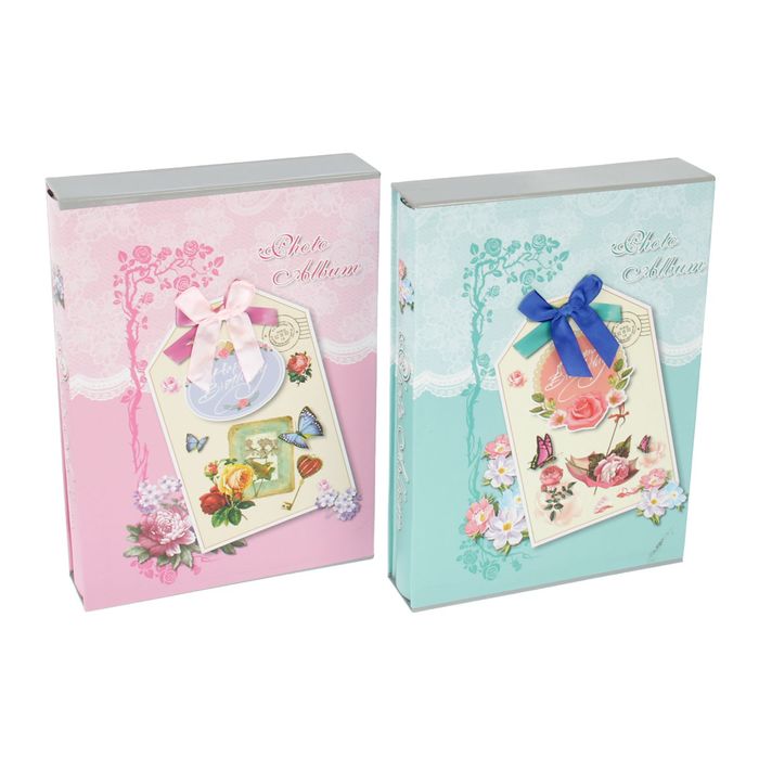 Фотоальбом магнитный 18 листов "Бабочки с цветами" МИКС