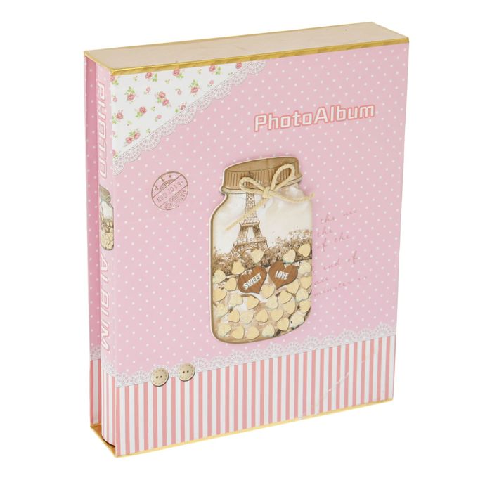 Фотоальбом магнитный 20 листов "Баночка с цветами и бабочкой" МИКС