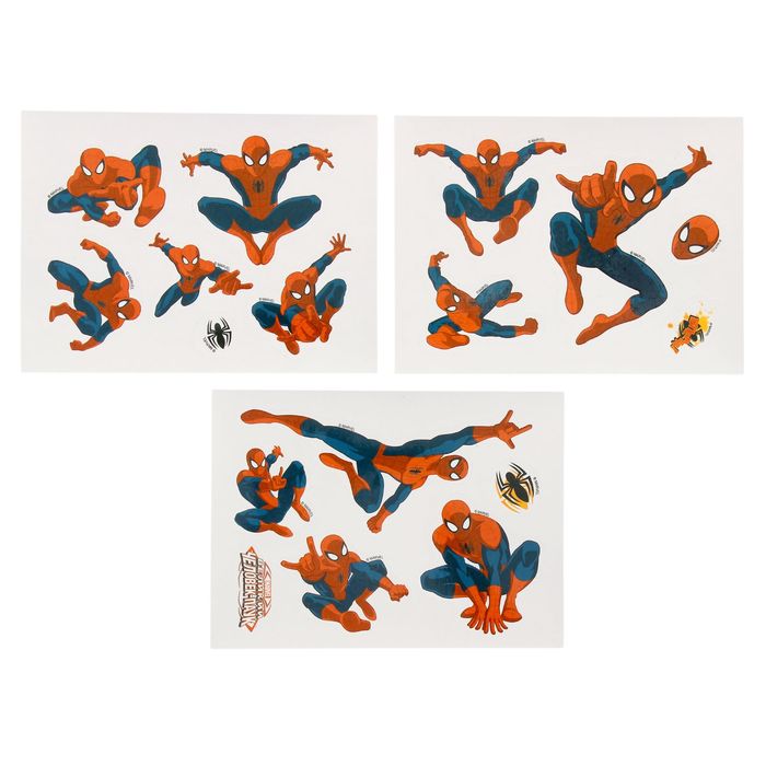 Плакат обучающий с наклейками, Человек-Паук