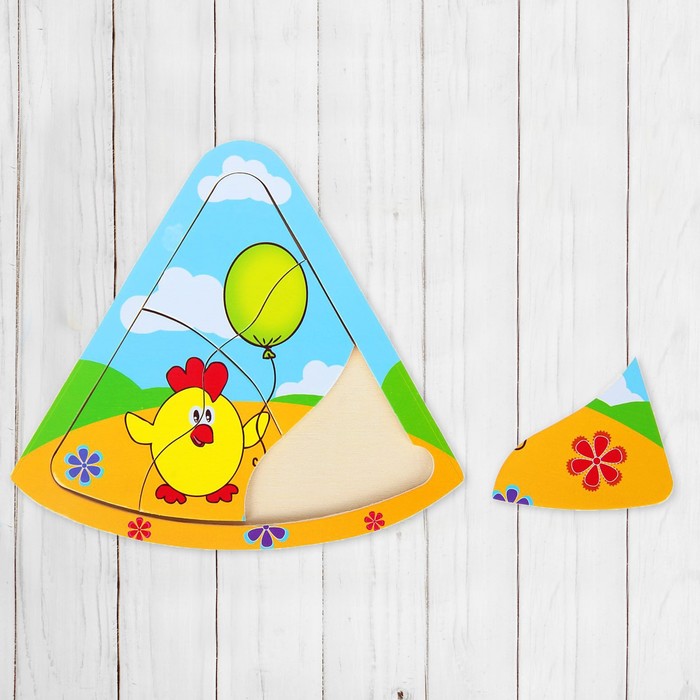 Пазл малый треугольный "Цыплёнок", 5 элементов