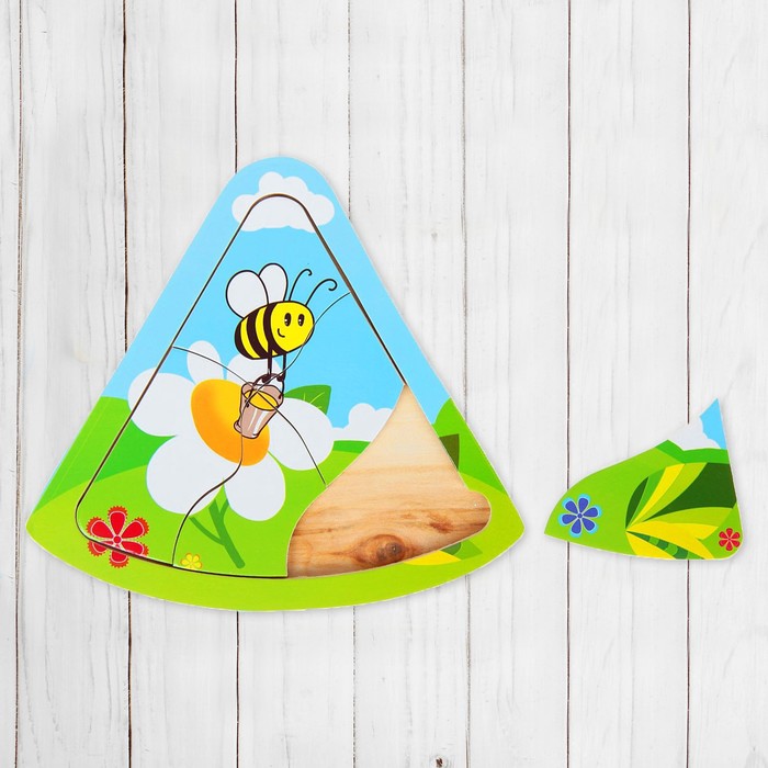 Пазл малый треугольный "Пчелка", 5 элементов