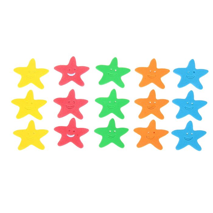 Наклейки мягкие "Звёздочки", набор 15 шт