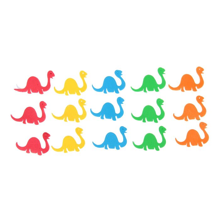 Наклейки мягкие "Динозаврики", набор 15 шт