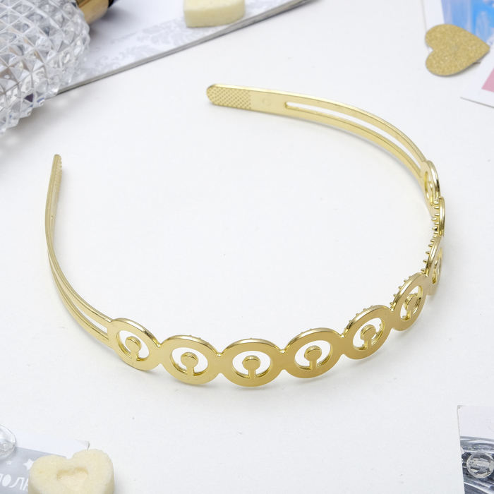 Ободок для волос "Сюрприз" круги, золото