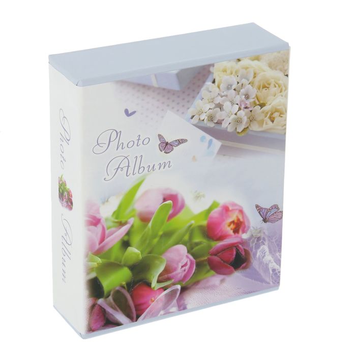Фотоальбом на 40 фото 10х15 см "Романтика. Цветы" в коробке МИКС