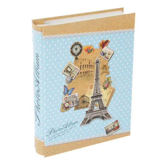 Фотоальбом на 200 фото 10х15 см "Эйфелева башня. Ретро" в коробке МИКС
