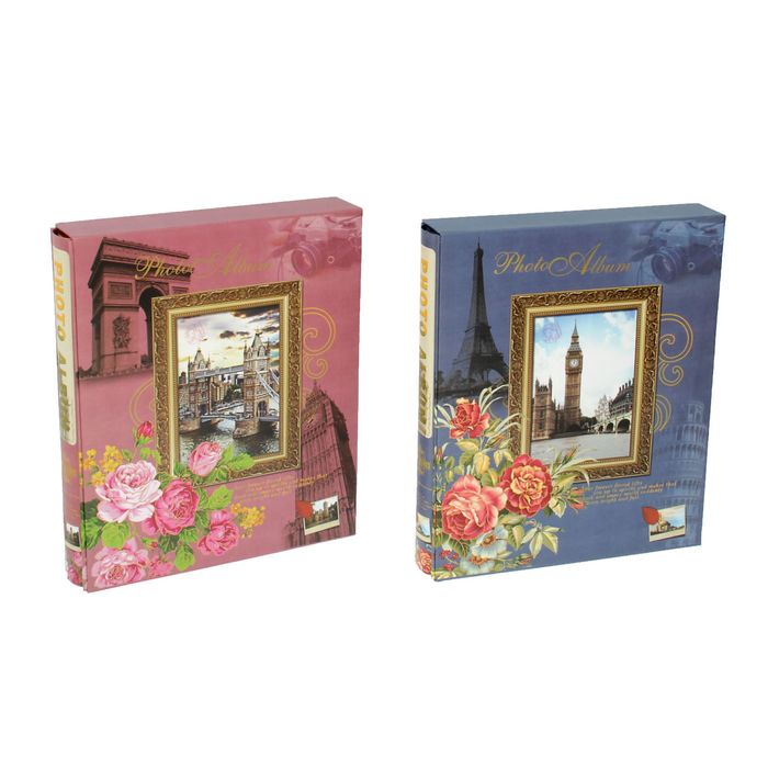 Фотоальбом магнитный 20 листов "Башня. Мост. Пионы" в коробке МИКС