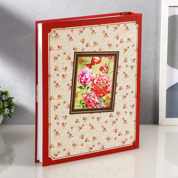 Фотоальбом на 400 фото 10х15 см "Пышные пионы" в коробке МИКС
