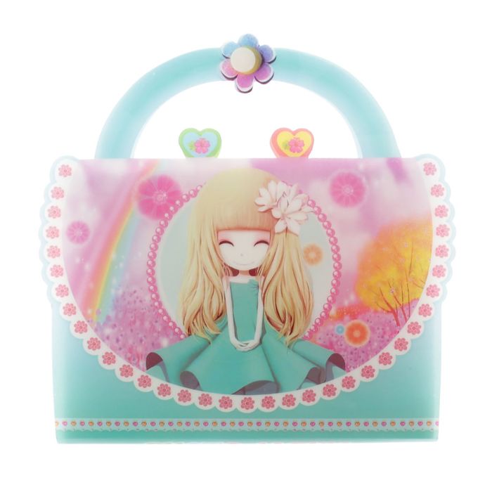 Фотоальбом на 24 фото 10х15 см сумочка "Девочка с цветами в волосах"