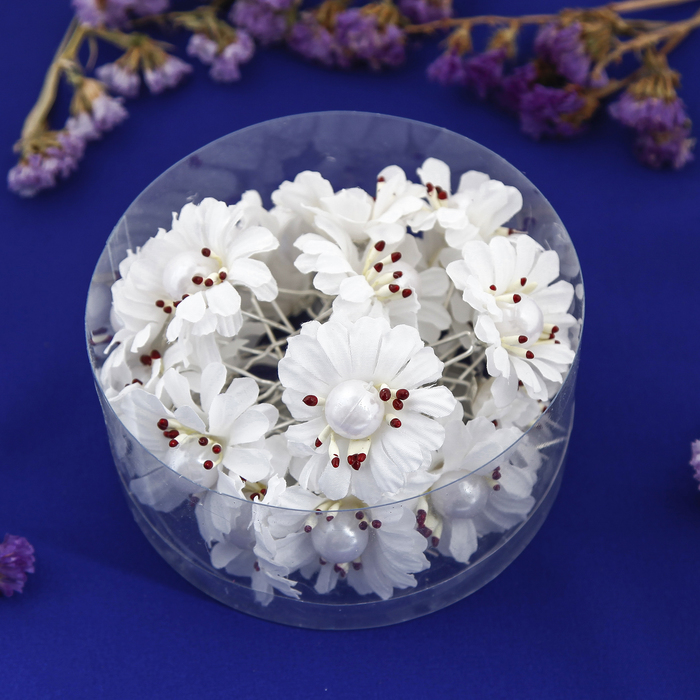 Шпилька для волос "Жемчужина в ромашке"