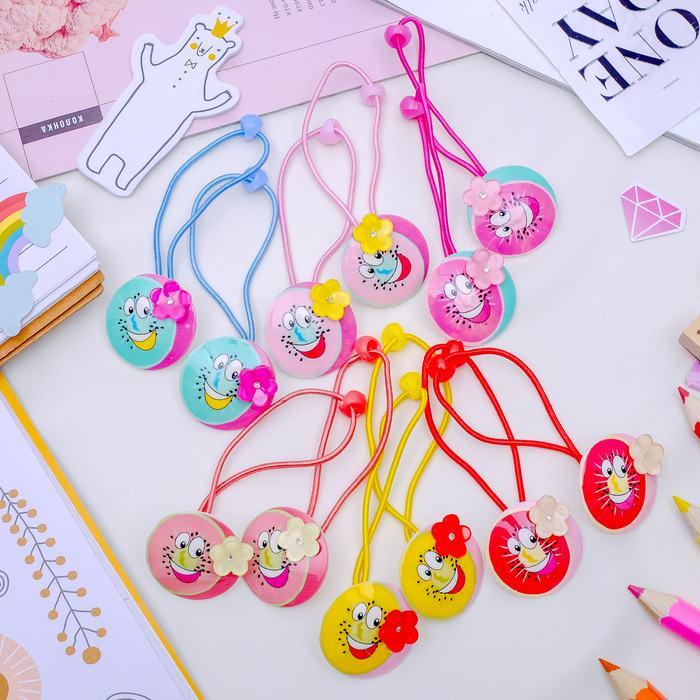 Резинка для волос "Лапочки" (цена за пару) дольки киви