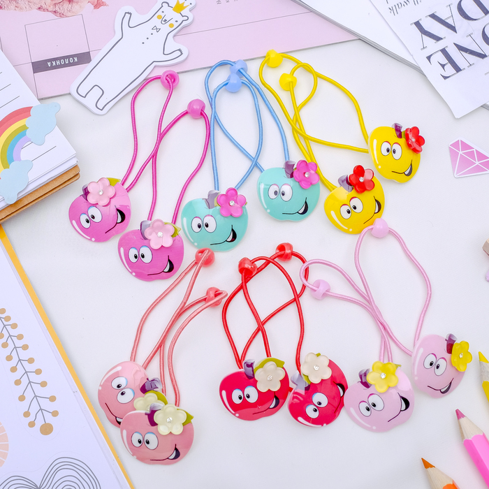 Резинка для волос "Лапочки" (цена за пару) яблочки