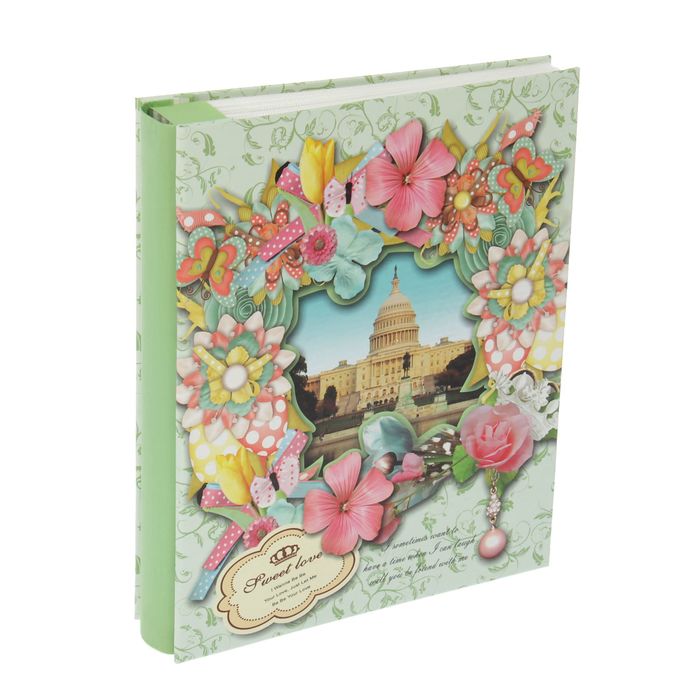 Фотоальбом на 200 фото 10х15 см "Достопримечательности в цветах" в коробке МИКС