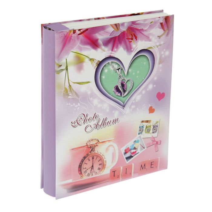 Фотоальбом на 200 фото 10х15 см "Сердце. Романтика" в коробке МИКС