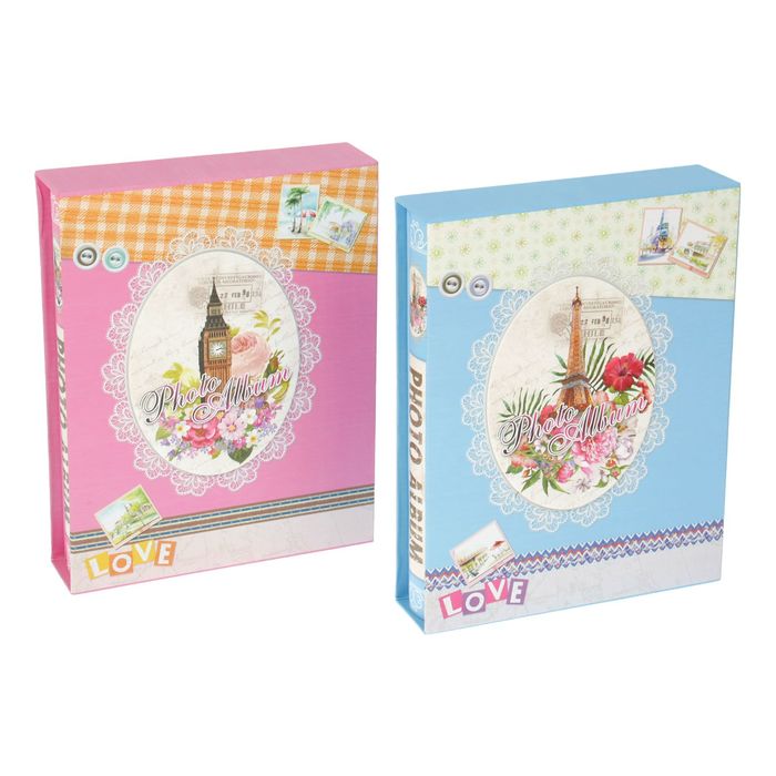 Фотоальбом магнитный 20 листов "Эйфелева башня в цветах" в коробке МИКС