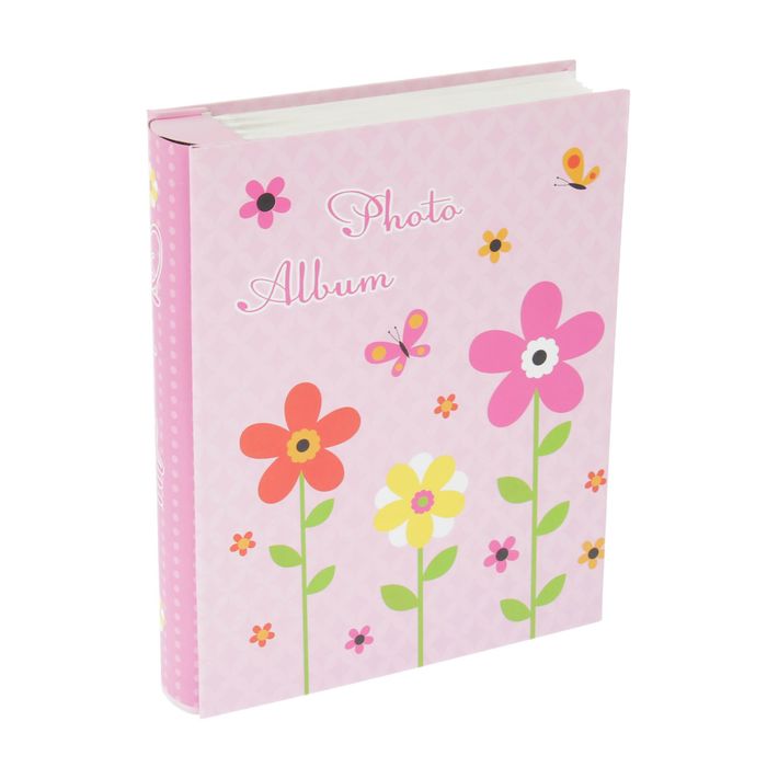 Фотоальбом на 200 фото 10х15 см "Цветочная полянка" в коробке МИКС