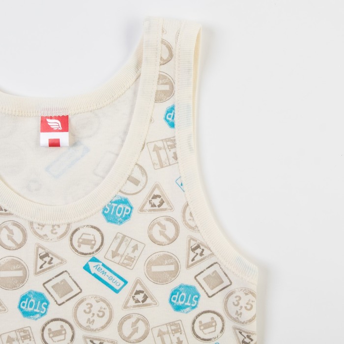 Комплект для мальчика (майка, трусы), рост 140 см (72), цвет бежевый/бирюзовый